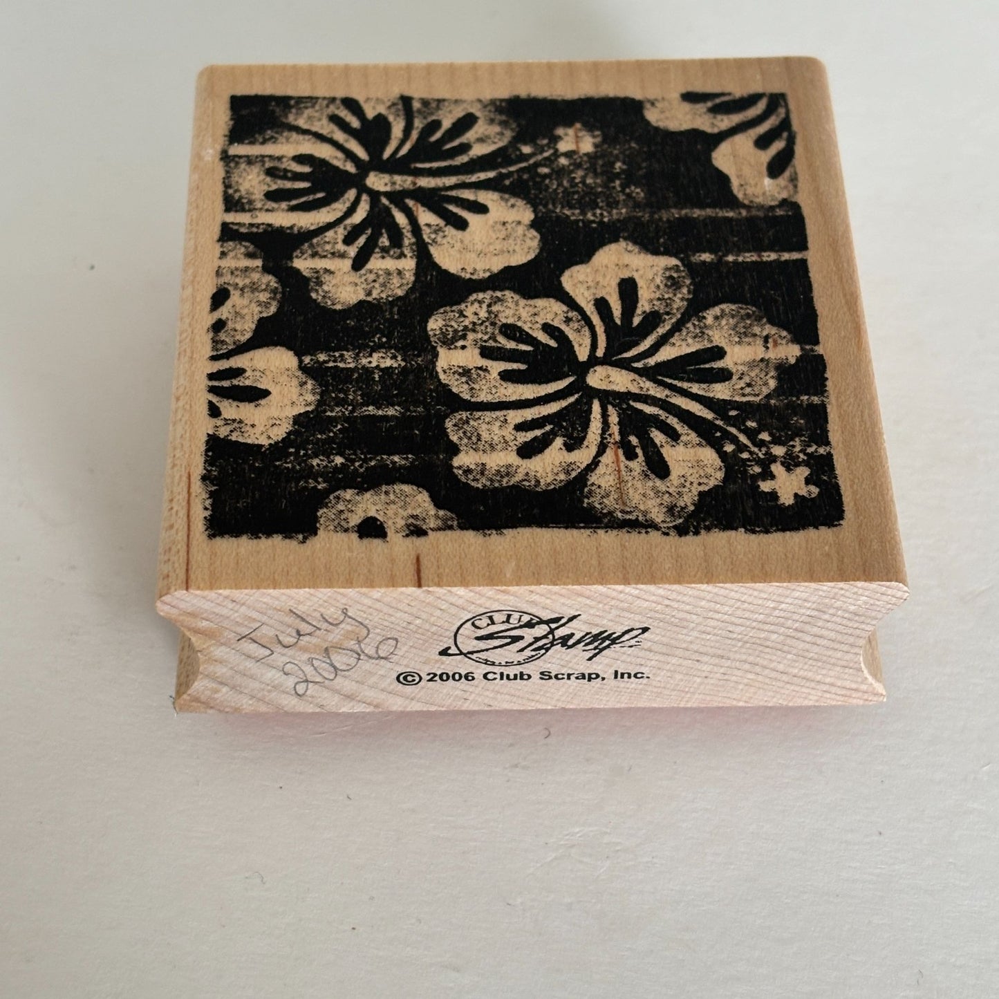 Club Scrap Rubber Stamp Hibiscus Floral Pattern Hawaiian Flower Cardmaking Craft Scrapbooking Background