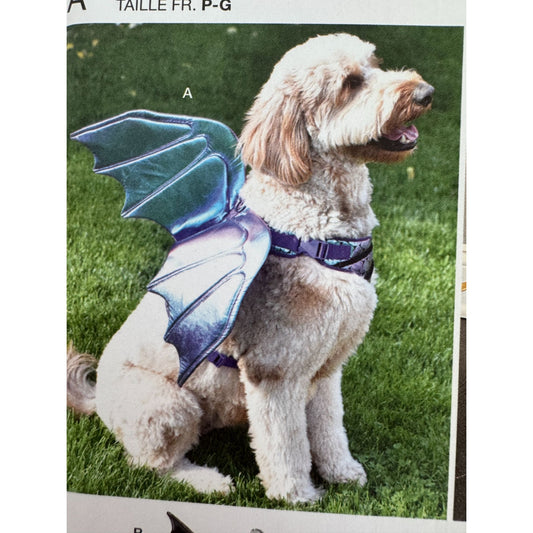 Simplicity Sewing Pattern S9875 Pet Dog Costume Butterfly Dragon Wings Halloween