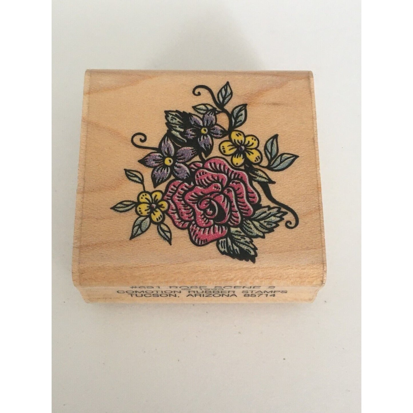 Comotion Rubber Stamp Rose 2 Garden Flowers Spring Nature Scene Creator Crafts