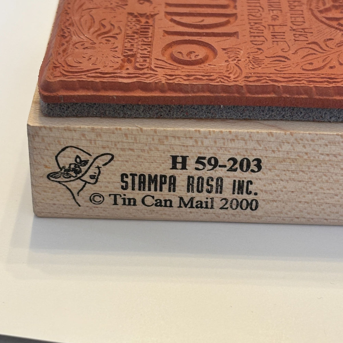 Stampa Rosa Rubber Stamp Vintage Studio Art Nouveau Magazine Advertisement Artist Cardmaking Wood Mounted