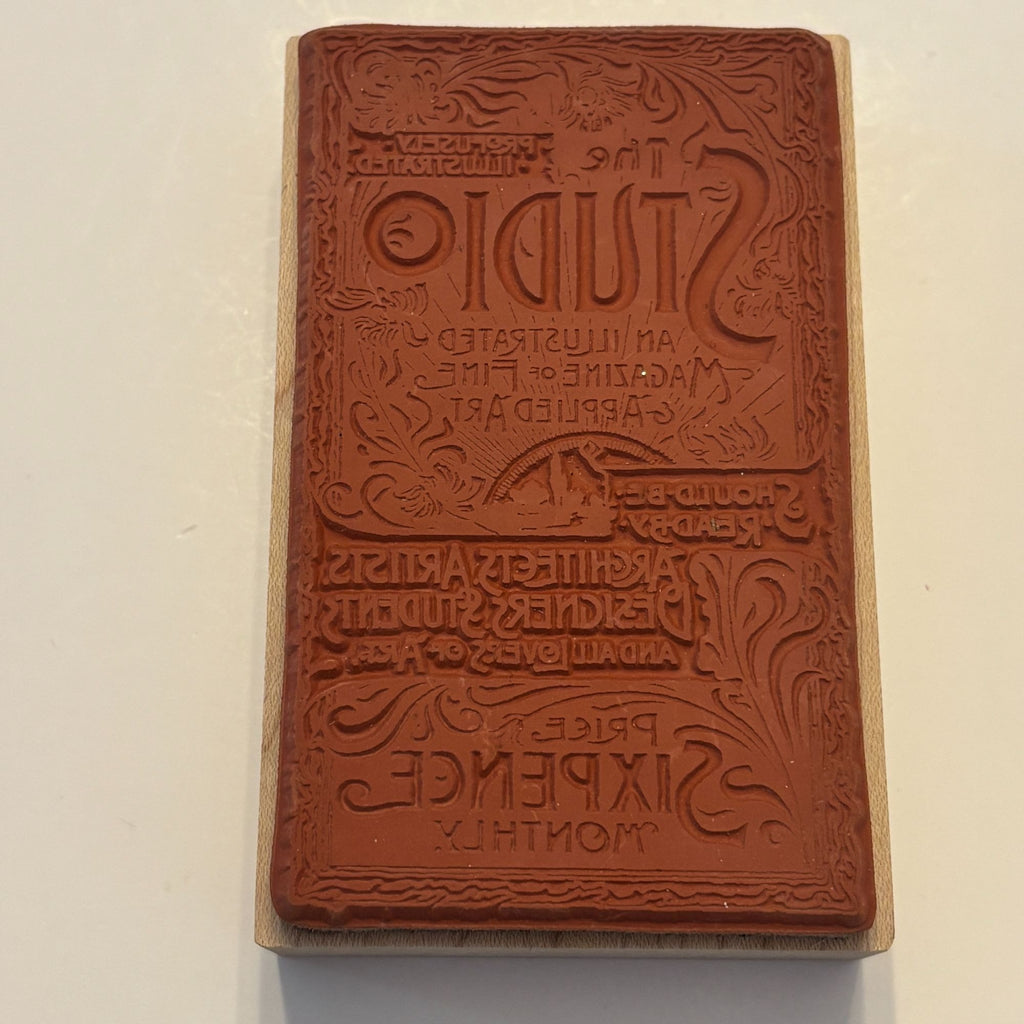 Stampa Rosa Rubber Stamp Vintage Studio Art Nouveau Magazine Advertisement Artist Cardmaking Wood Mounted