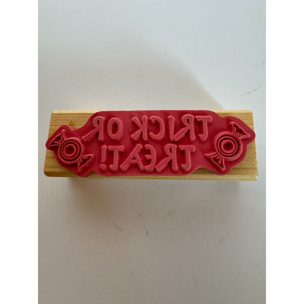 Craft Smart Rubber Stamp Trick Or Treat Halloween Party Card Making Words Candy