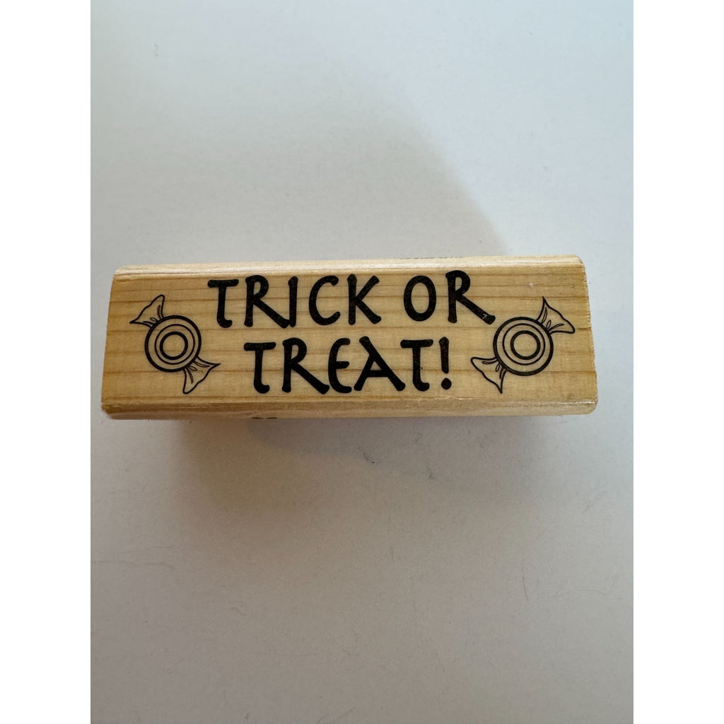 Craft Smart Rubber Stamp Trick Or Treat Halloween Party Card Making Words Candy