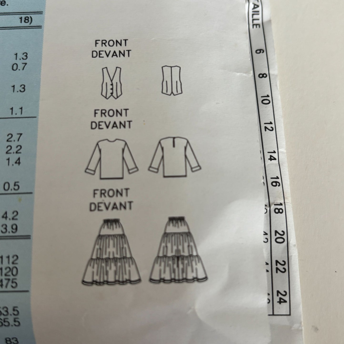 Butterick Sewing Pattern 6780 90s Vest Top Tiered Skirt Boho Layered Outfit 6-12 Uncut