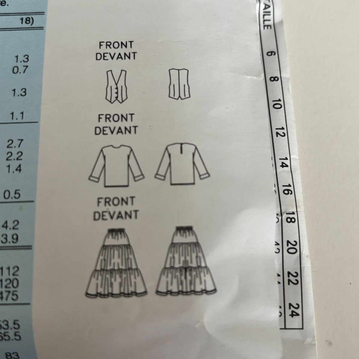 Butterick Sewing Pattern 6780 90s Vest Top Tiered Skirt Boho Layered Outfit 6-12 Uncut