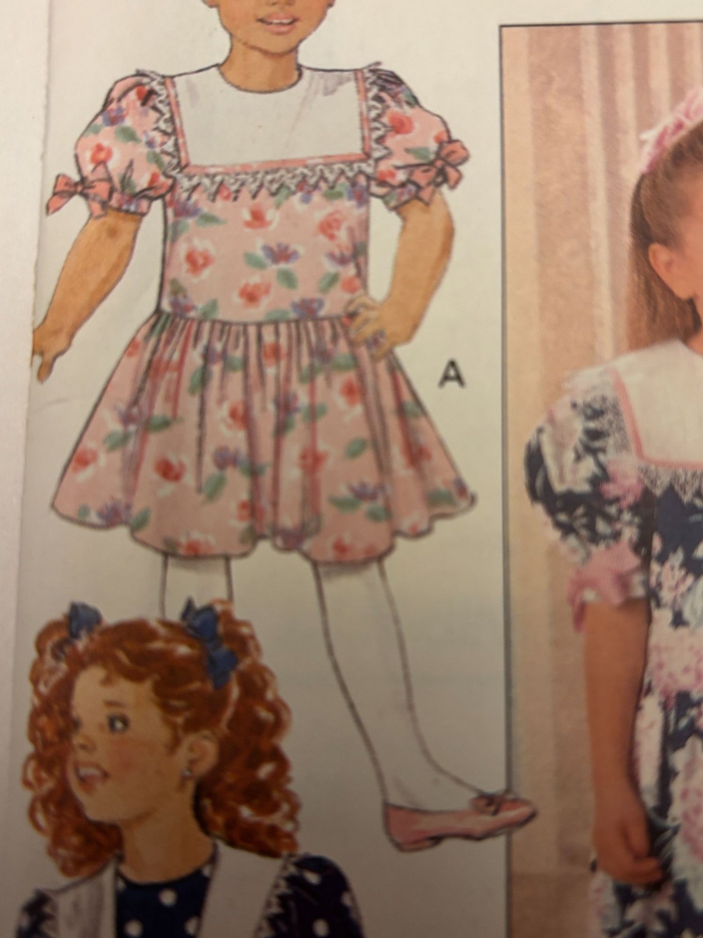 Butterick Sewing Pattern 5398 Romper Dress Jumpsuit Toddler Girls 2 3 4 1990s UC