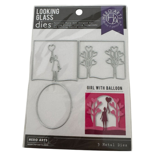 Hero Arts Looking Glass Die Girl with Balloon Metal Cutting Dies Craft Cardmaking