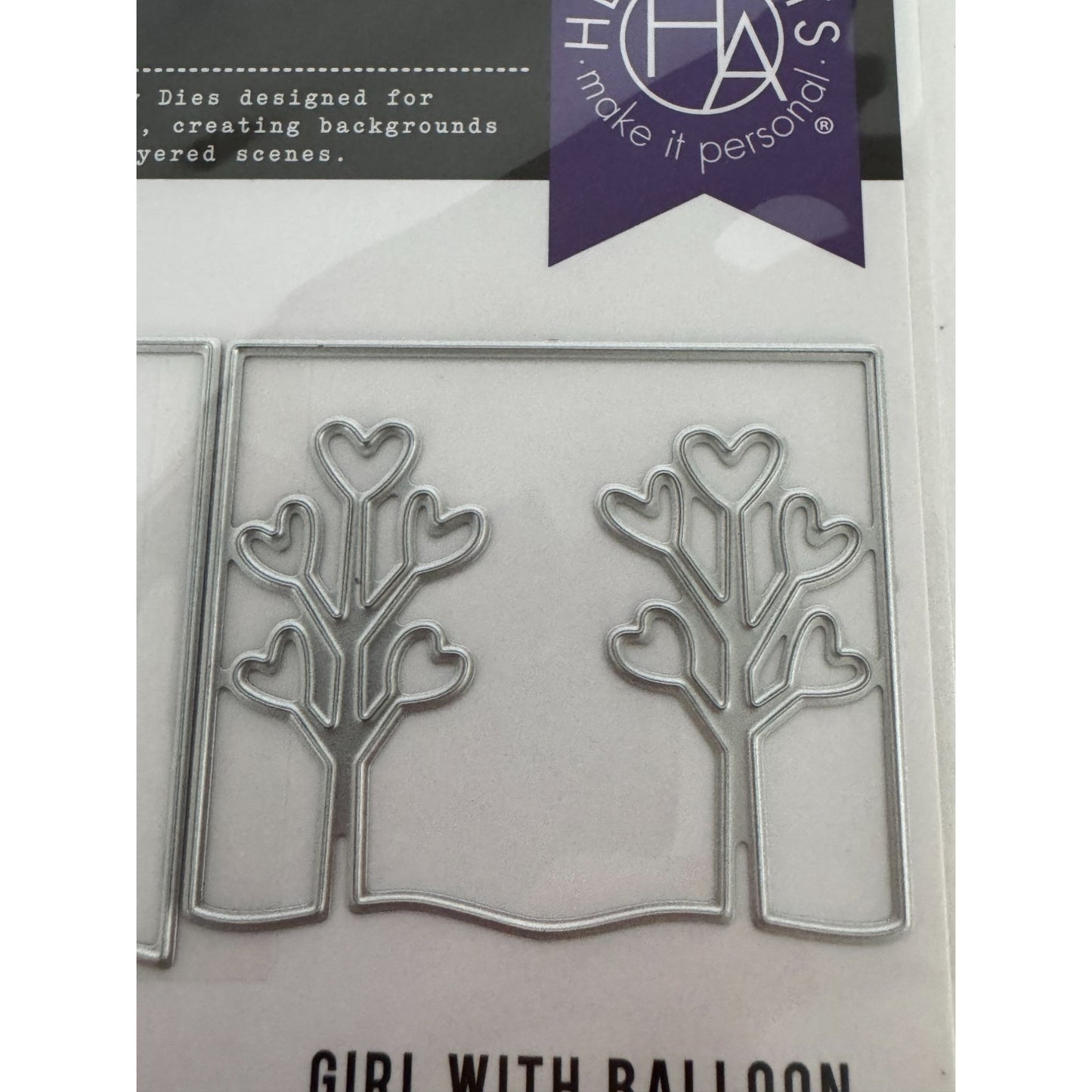 Hero Arts Looking Glass Die Girl with Balloon Metal Cutting Dies Craft Cardmaking