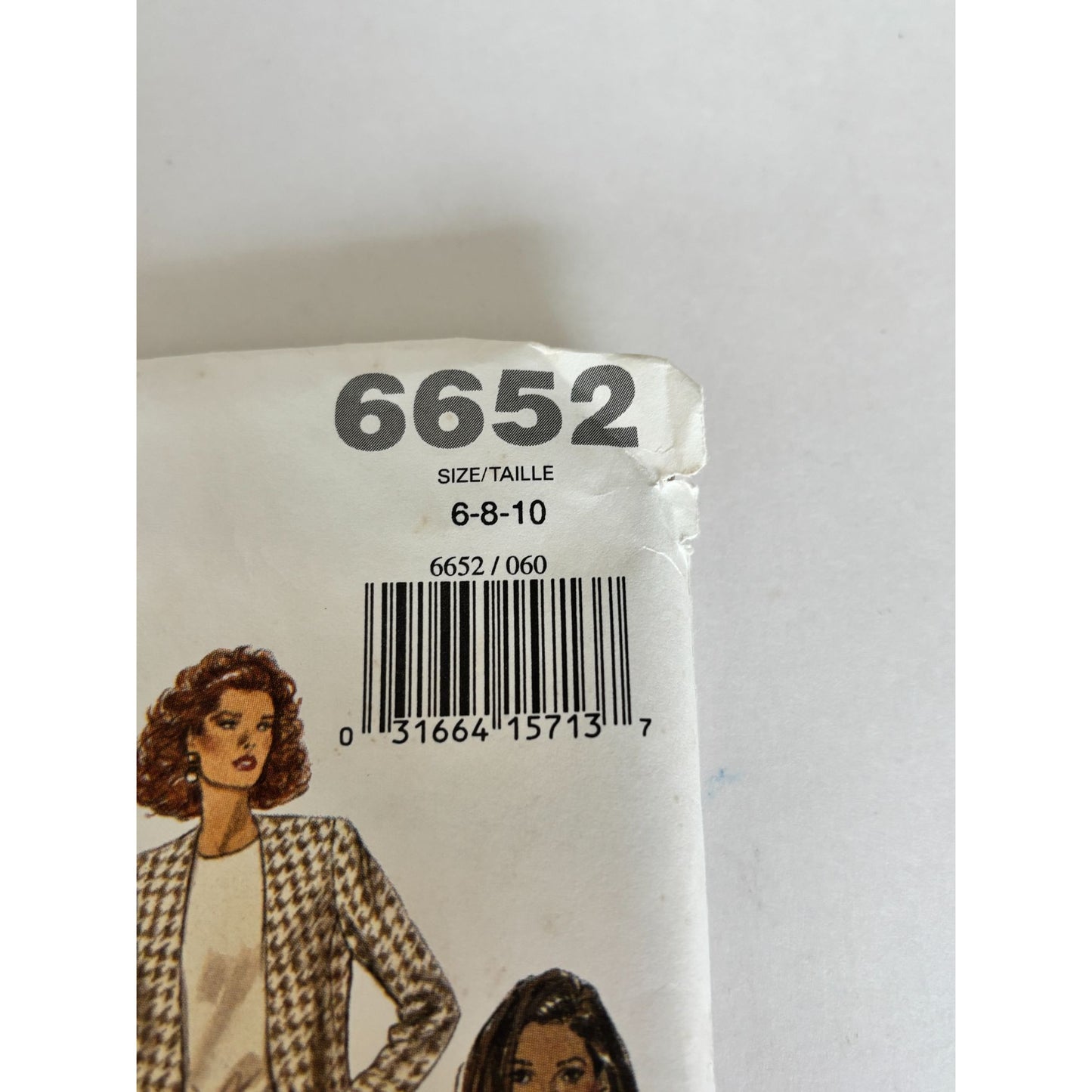 Butterick Sewing Pattern 6652 90s Power Suit Jacket Skirt Set Easy 6 8 10 Uncut