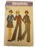 Simplicity Sewing Pattern 6619 Vintage 1970s Juniors Teen Outfit Skirt Preppy UC