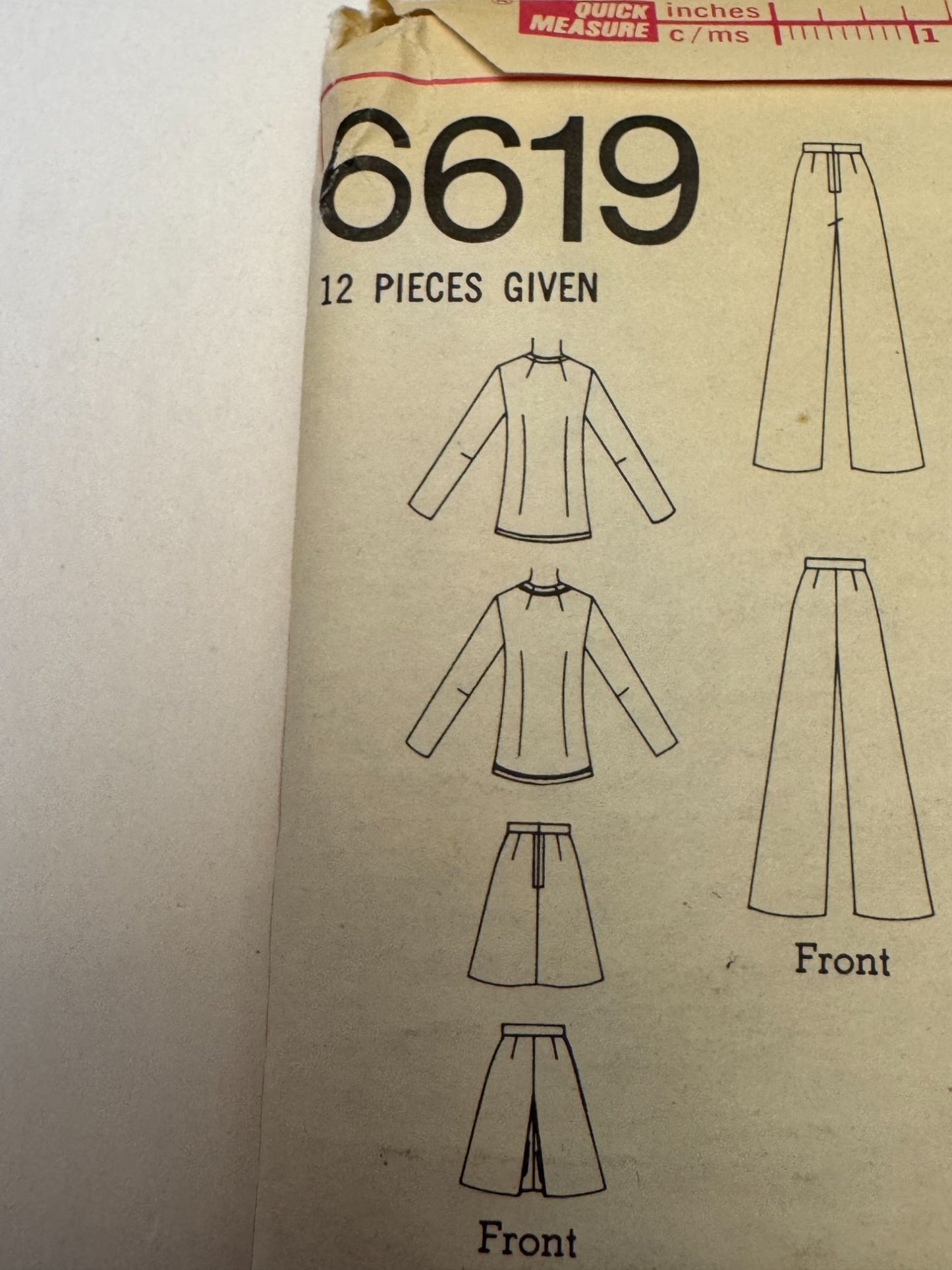 Simplicity Sewing Pattern 6619 Vintage 1970s Juniors Teen Outfit Skirt Preppy UC
