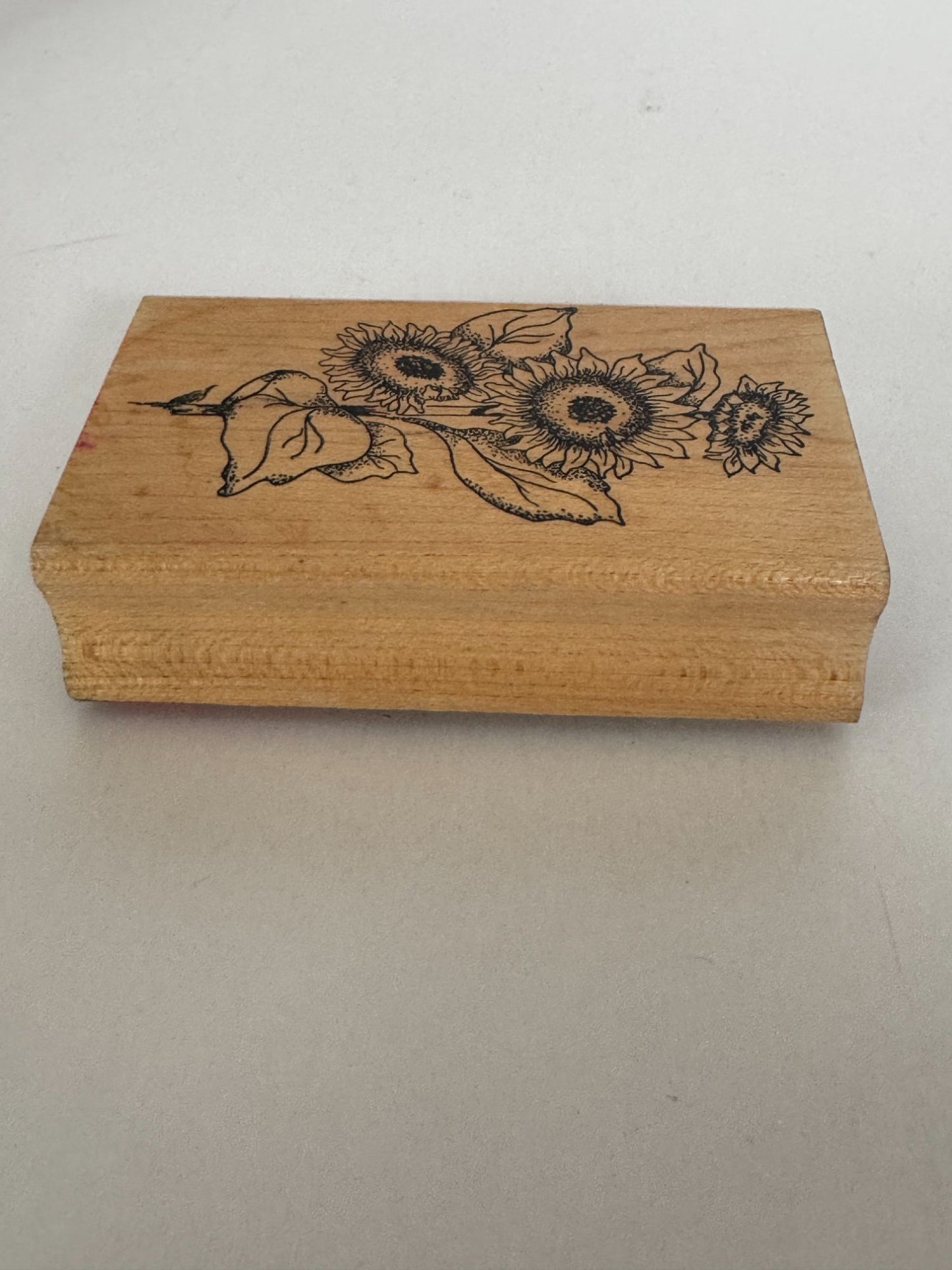 Embossing Arts Wood Rubber Stamp Sunflower Vertical Flowers Summer Nature Garden