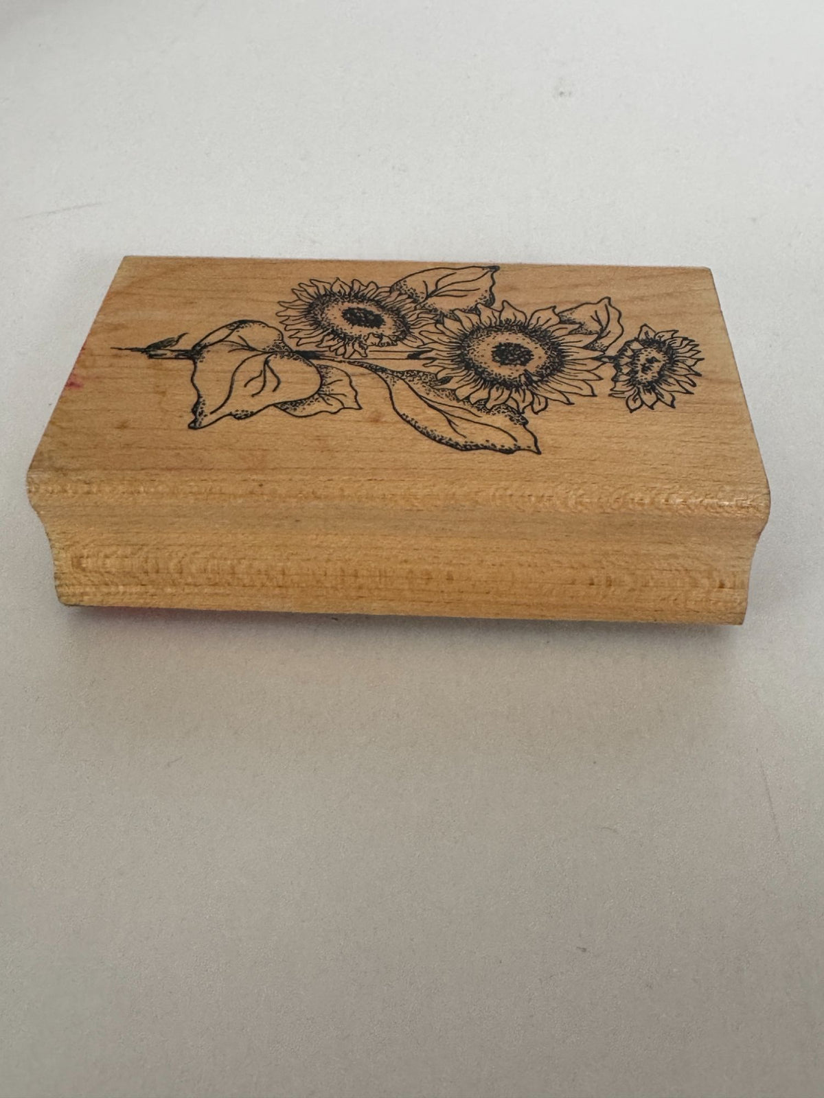 Embossing Arts Wood Rubber Stamp Sunflower Vertical Flowers Summer Nature Garden