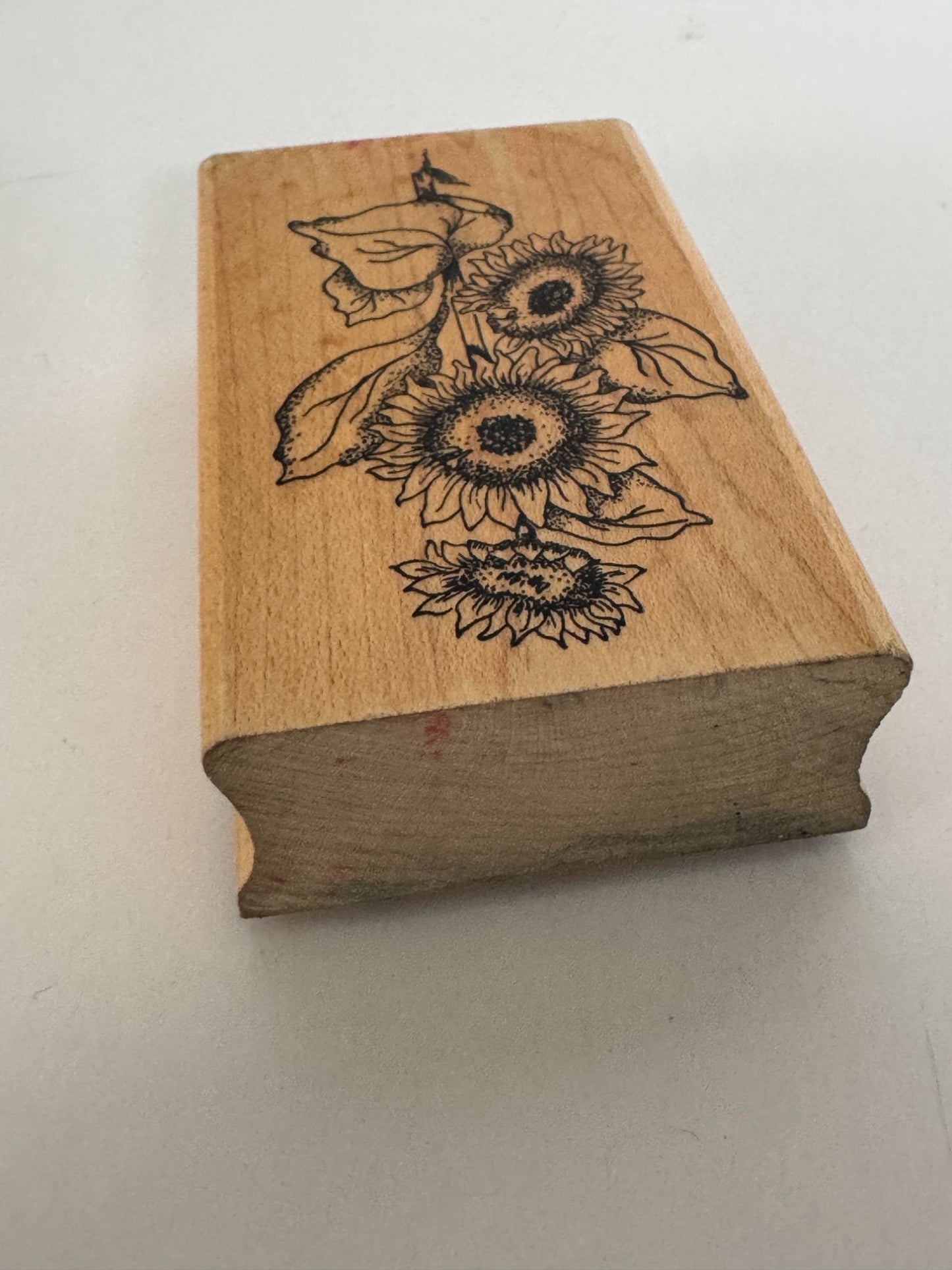 Embossing Arts Wood Rubber Stamp Sunflower Vertical Flowers Summer Nature Garden