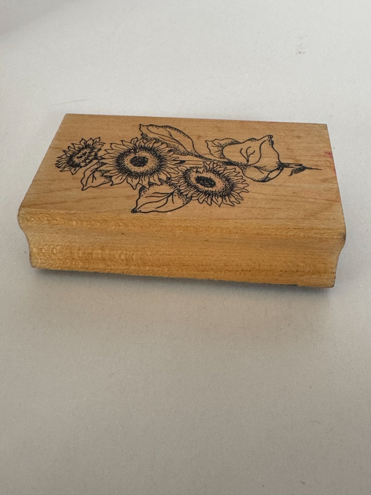 Embossing Arts Wood Rubber Stamp Sunflower Vertical Flowers Summer Nature Garden