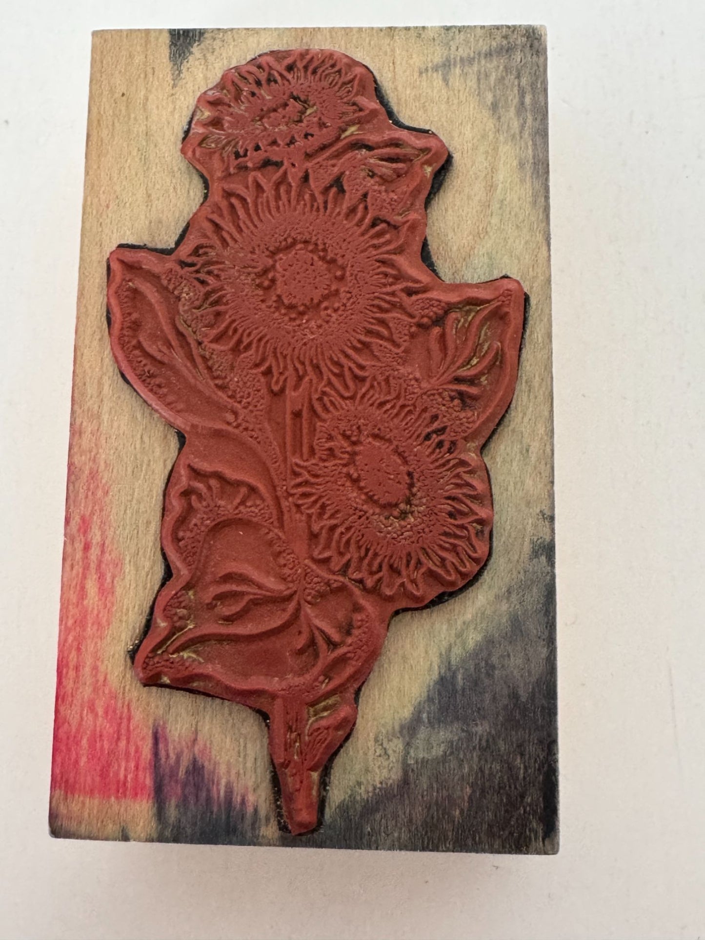 Embossing Arts Wood Rubber Stamp Sunflower Vertical Flowers Summer Nature Garden