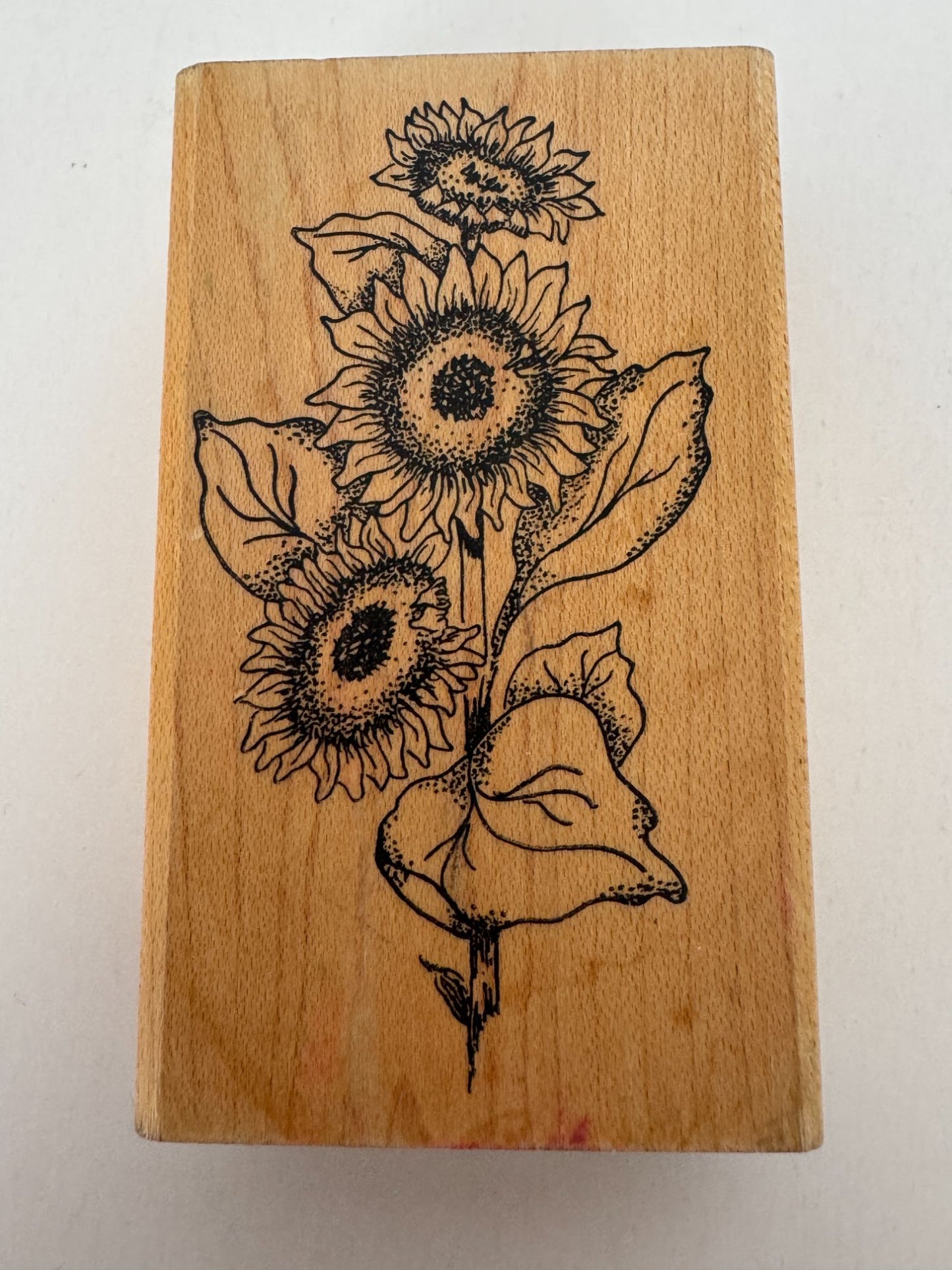 Embossing Arts Wood Rubber Stamp Sunflower Vertical Flowers Summer Nature Garden