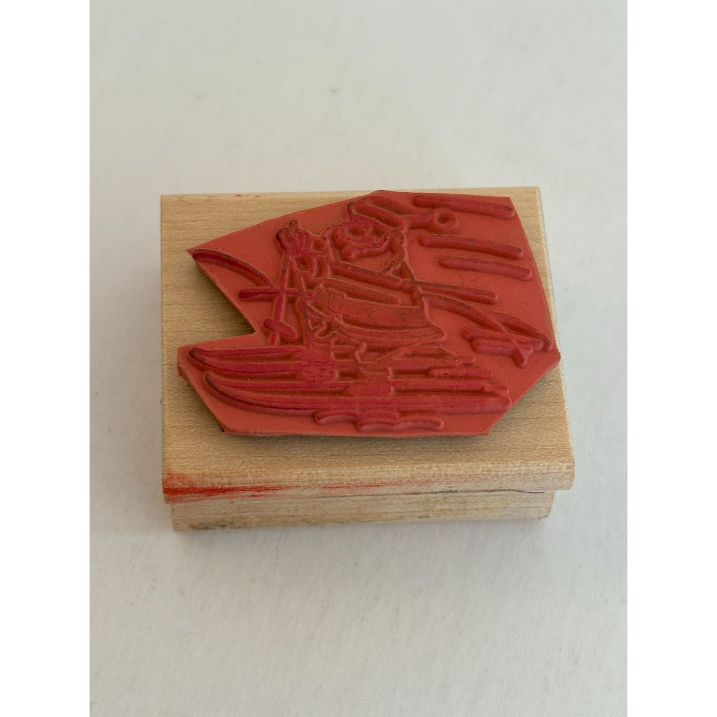 Stamp Affair Rubber Stamp Santa Water Skiing Winter Sport Humor Christmas Funny