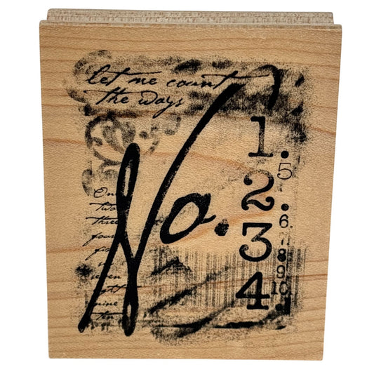 Club Stamp Rubber Stamp Let Me Count the Days Grunge Numbers Journal Mixed Media