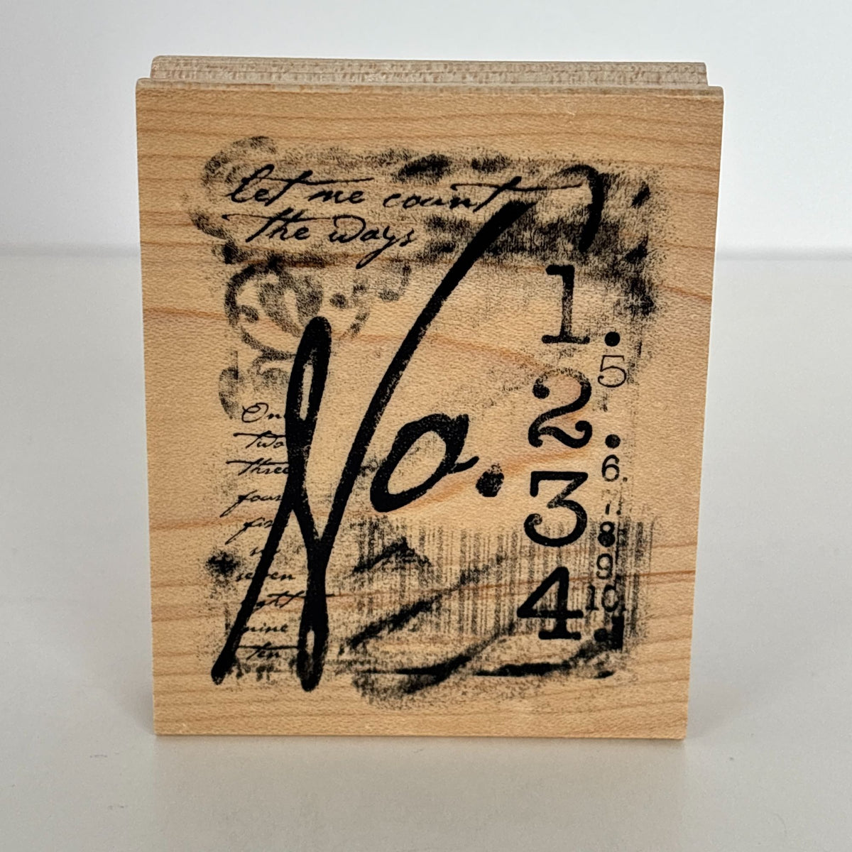 Club Stamp Rubber Stamp Let Me Count the Days Grunge Numbers Journal Mixed Media