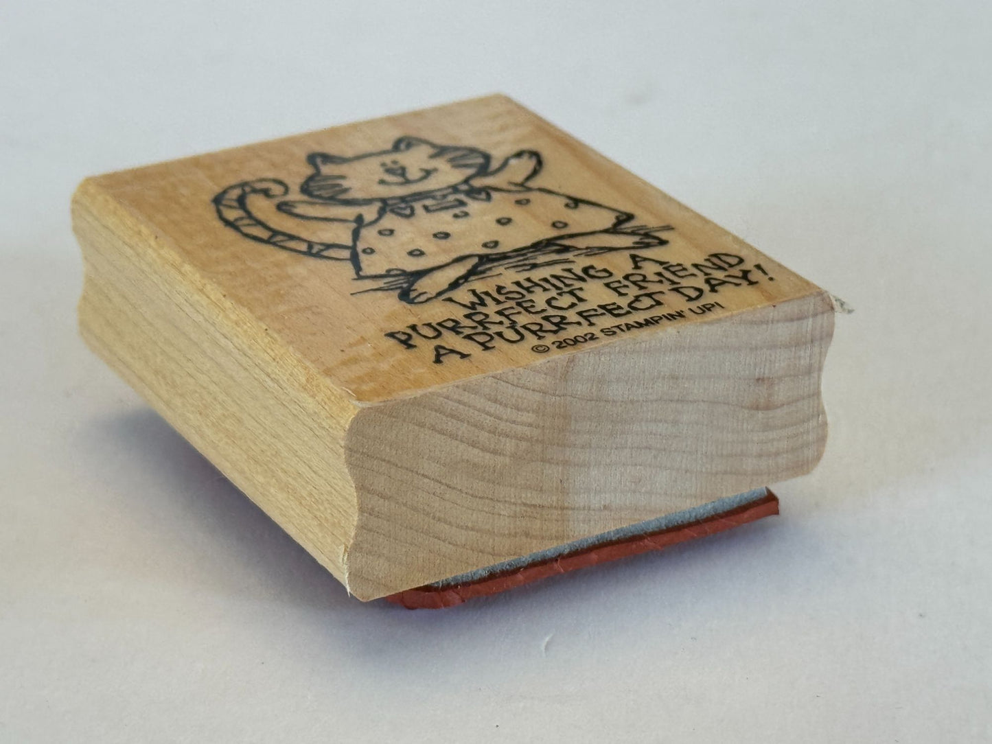 Stampin Up Rubber Stamp Wishing A Purrfect Day Friendship Cat Perfect Pun Words