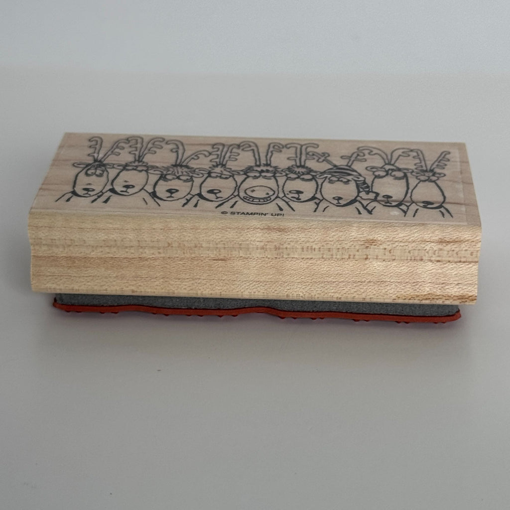 Stampin Up Rubber Stamp Santa Reindeer Cartoon Christmas Card Making Funny Humor