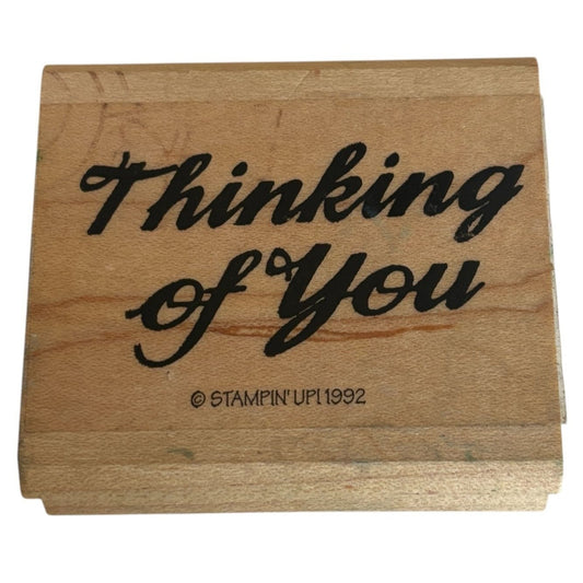 Stampin Up Rubber Stamp Thinking of You Card Making Sentiment Cursive Words