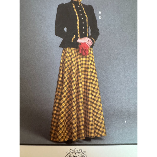 McCalls Sewing Pattern M8077 Historical  Jacket Skirt Edwardian Tartan UC 14-22