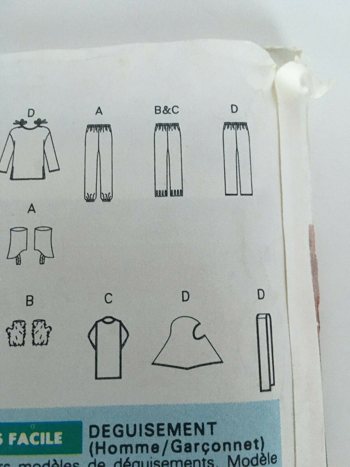 Butterick Sewing Pattern 5042 Halloween Costume Ninja Santa Frankenstein Mens A