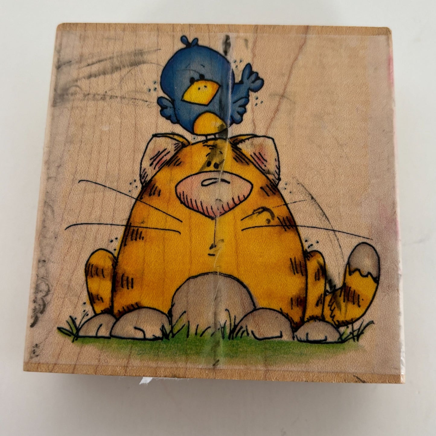 Whipper Snapper Rubber Stamp Cat and Birdie Funny Animals Bird Card Making Craft