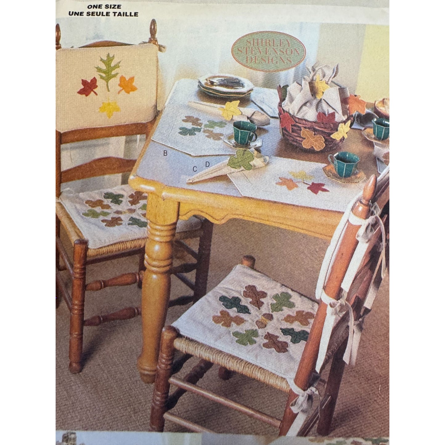 Butterick Sewing Pattern 6800 Home Decor Fall Leaf Chair Cushion Table Runner Uncut