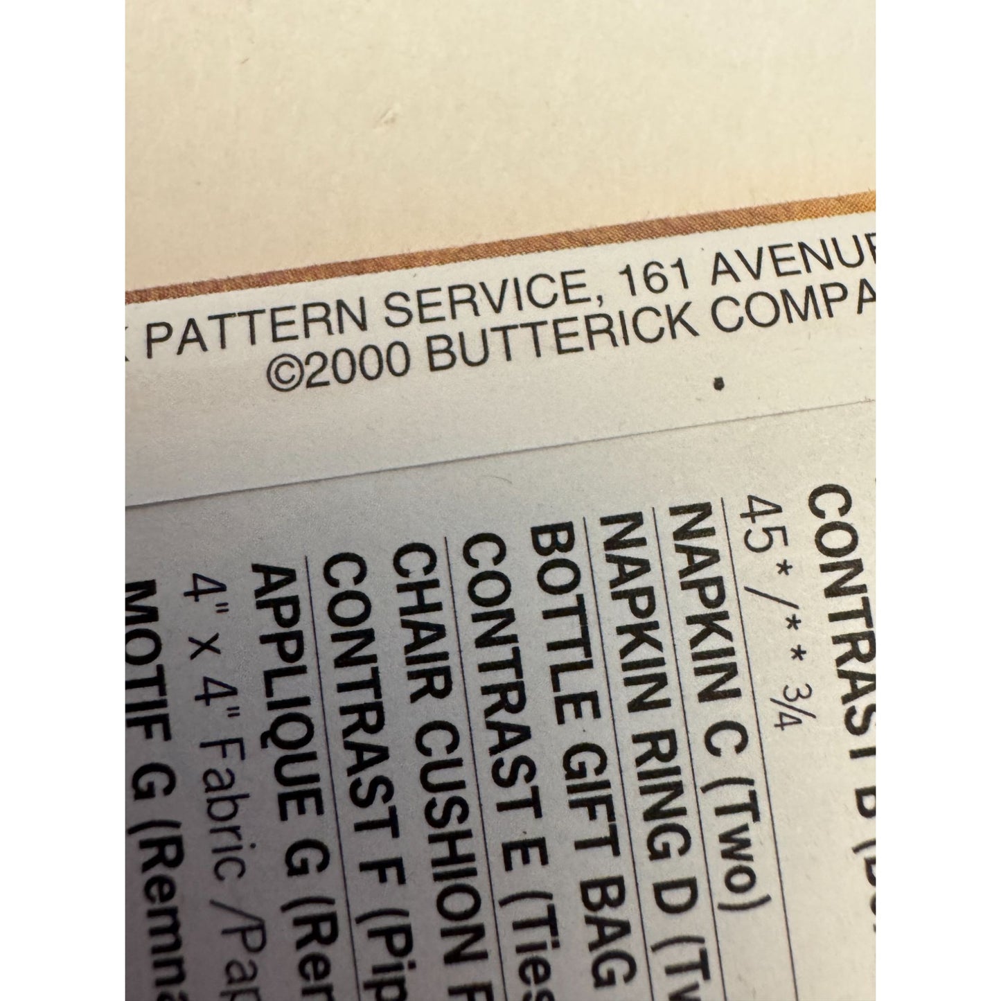 Butterick Sewing Pattern 6800 Home Decor Fall Leaf Chair Cushion Table Runner Uncut