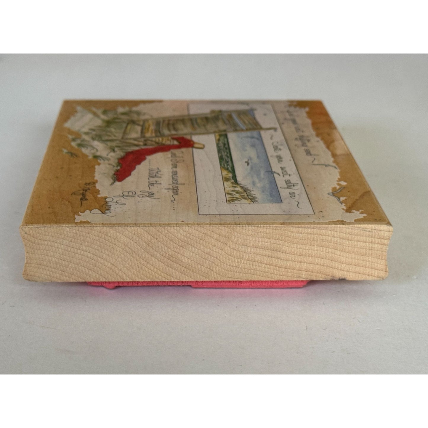 Stamps Happen Rubber Stamp Beach Chair Coastal Scene Card Making Words Large Big