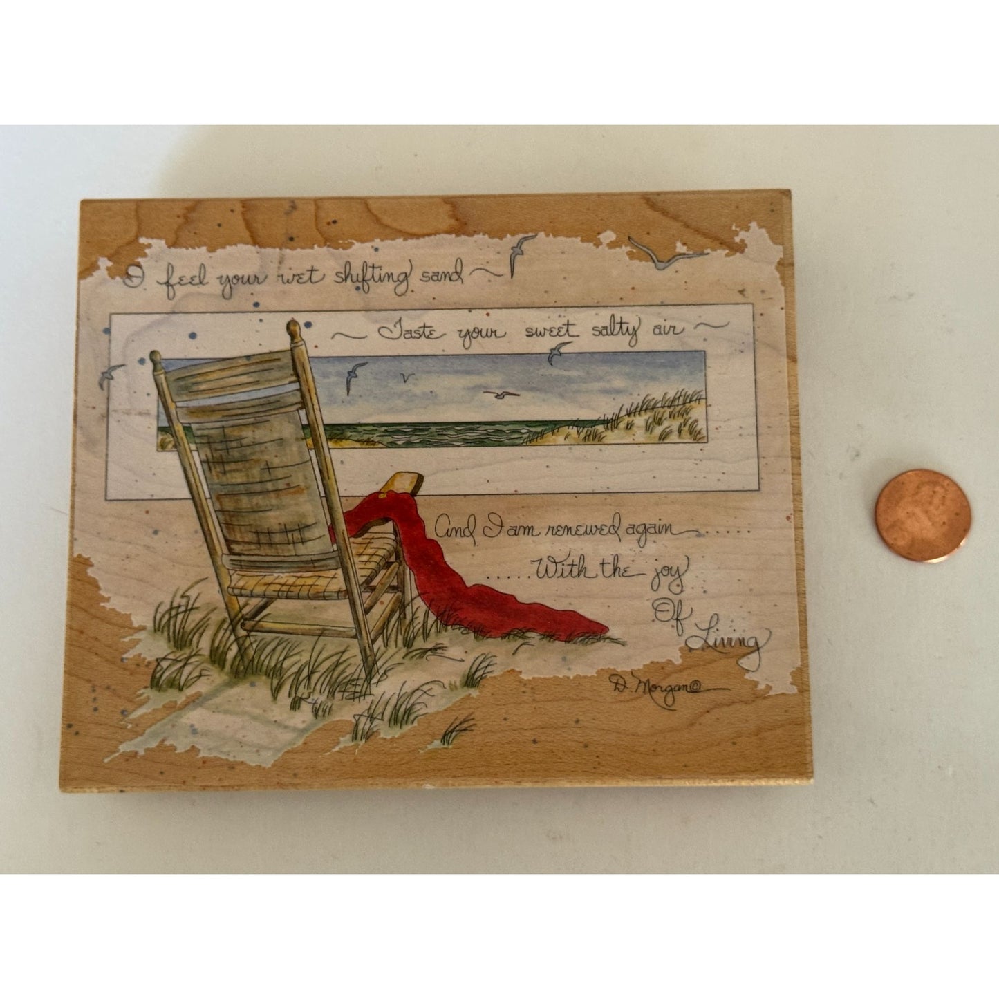 Stamps Happen Rubber Stamp Beach Chair Coastal Scene Card Making Words Large Big