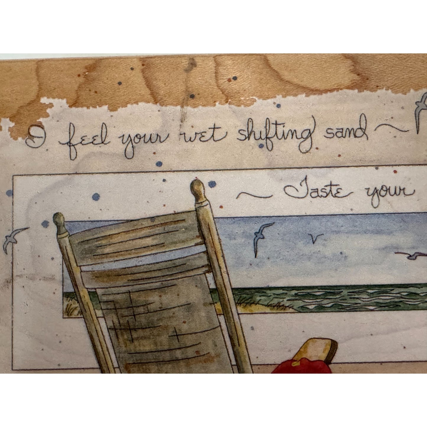 Stamps Happen Rubber Stamp Beach Chair Coastal Scene Card Making Words Large Big