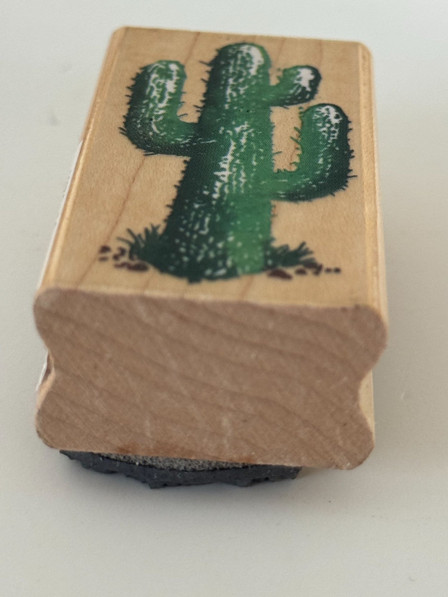 Stampendous Wood Rubber Stamp Small Saguaro Cactus Desert Landscape  Card Making