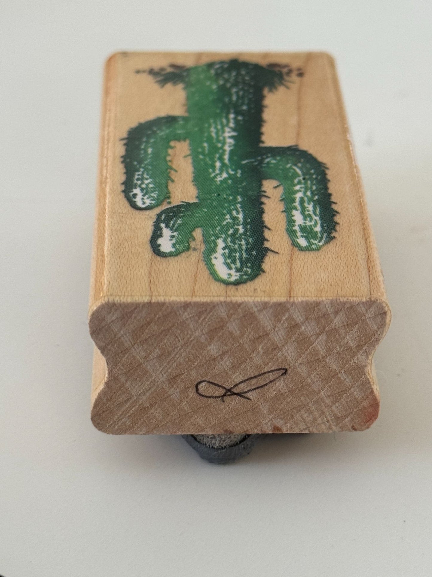 Stampendous Wood Rubber Stamp Small Saguaro Cactus Desert Landscape  Card Making