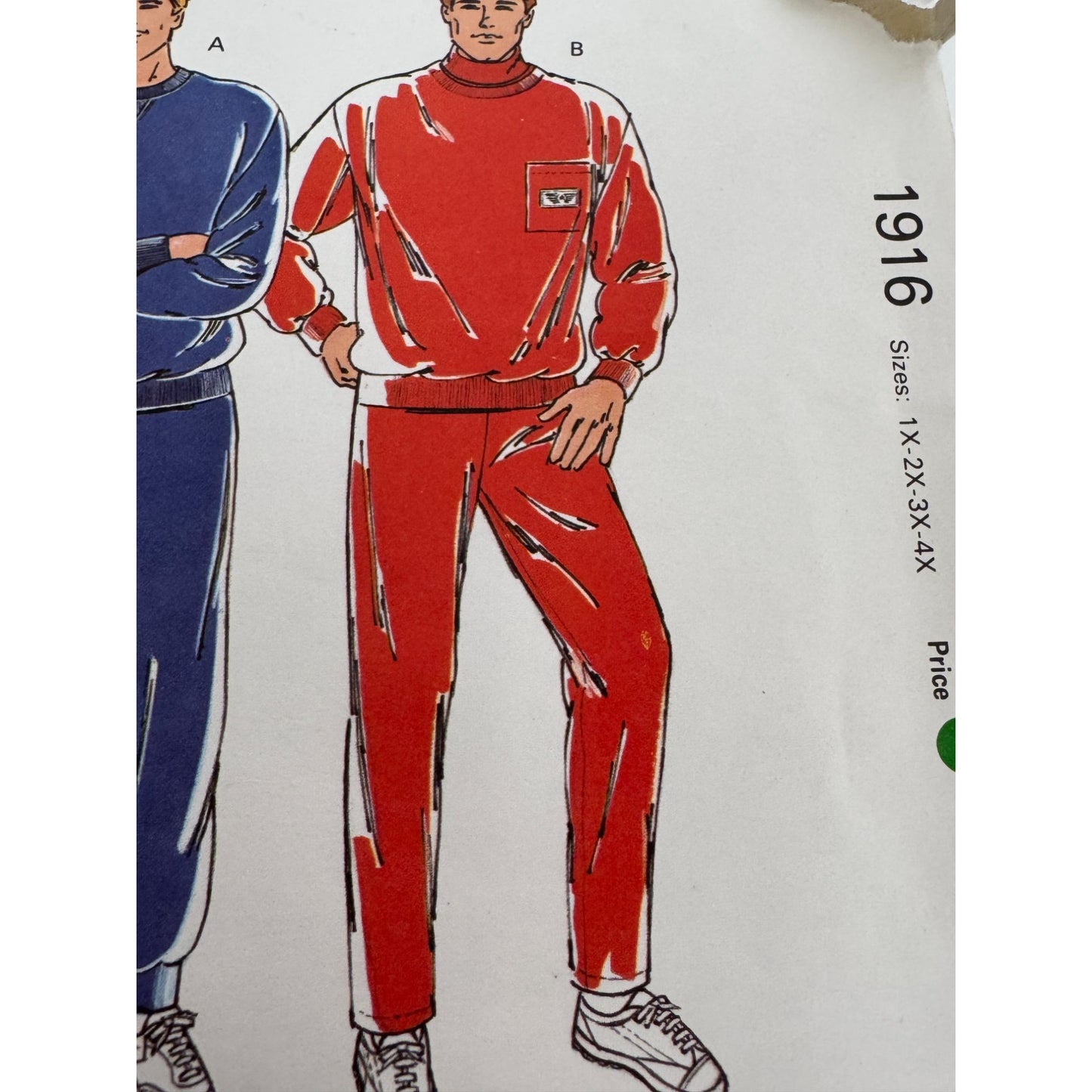 Kwik Sew Sewing Pattern 1916 Mens Sweatsuit Jogging Suits Athletic Shirt 1X-4X