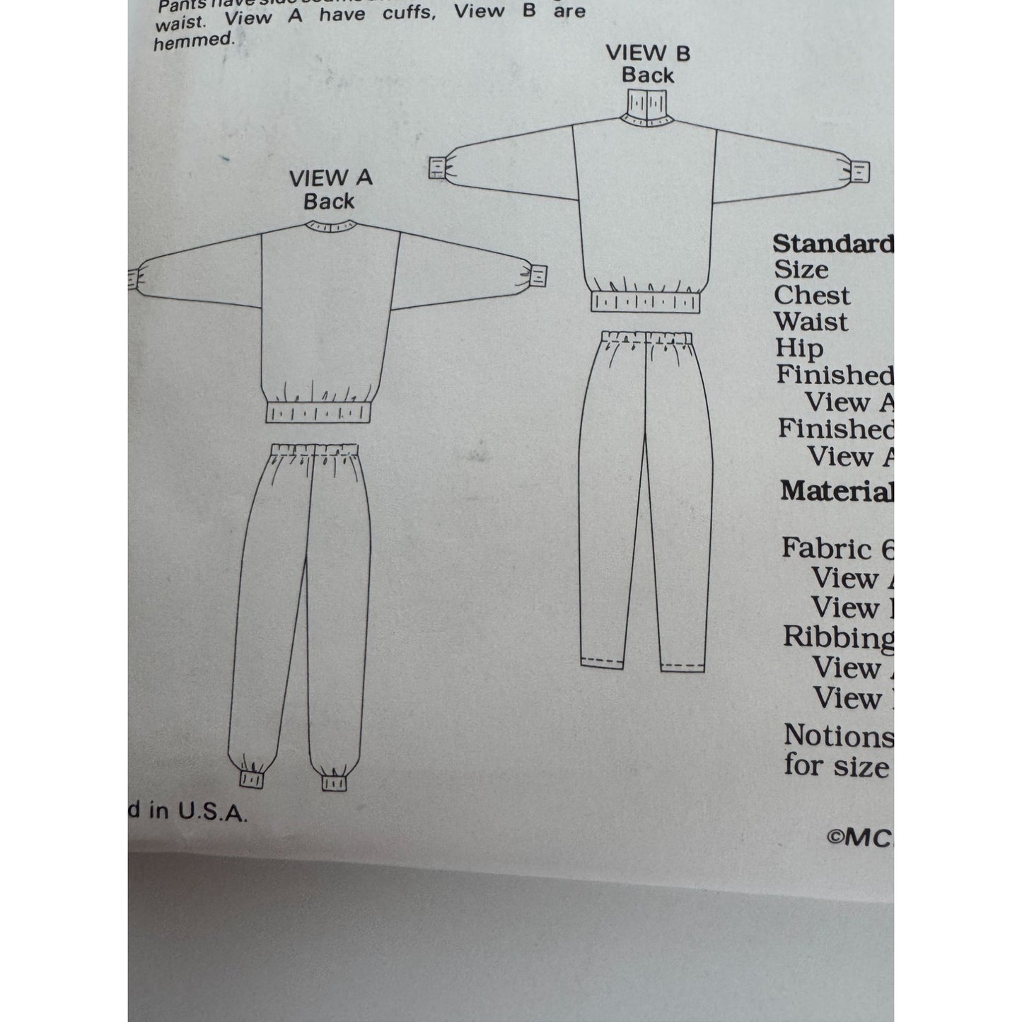 Kwik Sew Sewing Pattern 1916 Mens Sweatsuit Jogging Suits Athletic Shirt 1X-4X