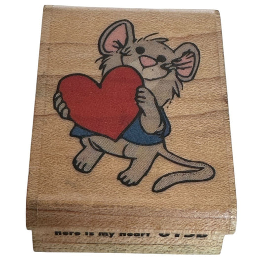 Rubber Stampede Rubber Stamp Suzys Zoo Here Is My Heart Mouse Love Anniversary