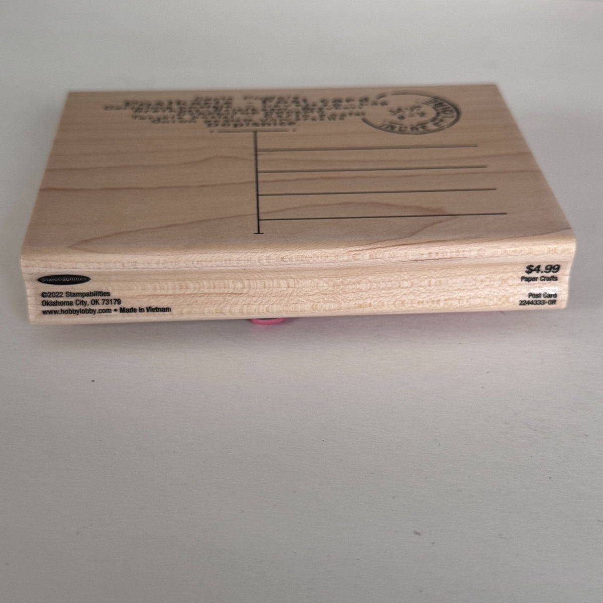 Stampabilities Rubber Stamp Postcard French Script Background Travel Scrapbook Cardmaking Wood Mounted Snail Mail