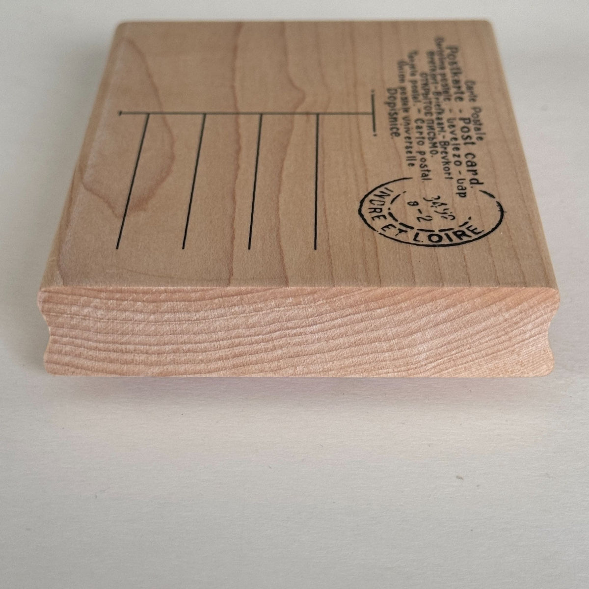 Stampabilities Rubber Stamp Postcard French Script Background Travel Scrapbook Cardmaking Wood Mounted Snail Mail