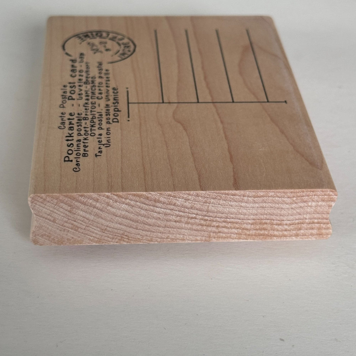 Stampabilities Rubber Stamp Postcard French Script Background Travel Scrapbook Cardmaking Wood Mounted Snail Mail