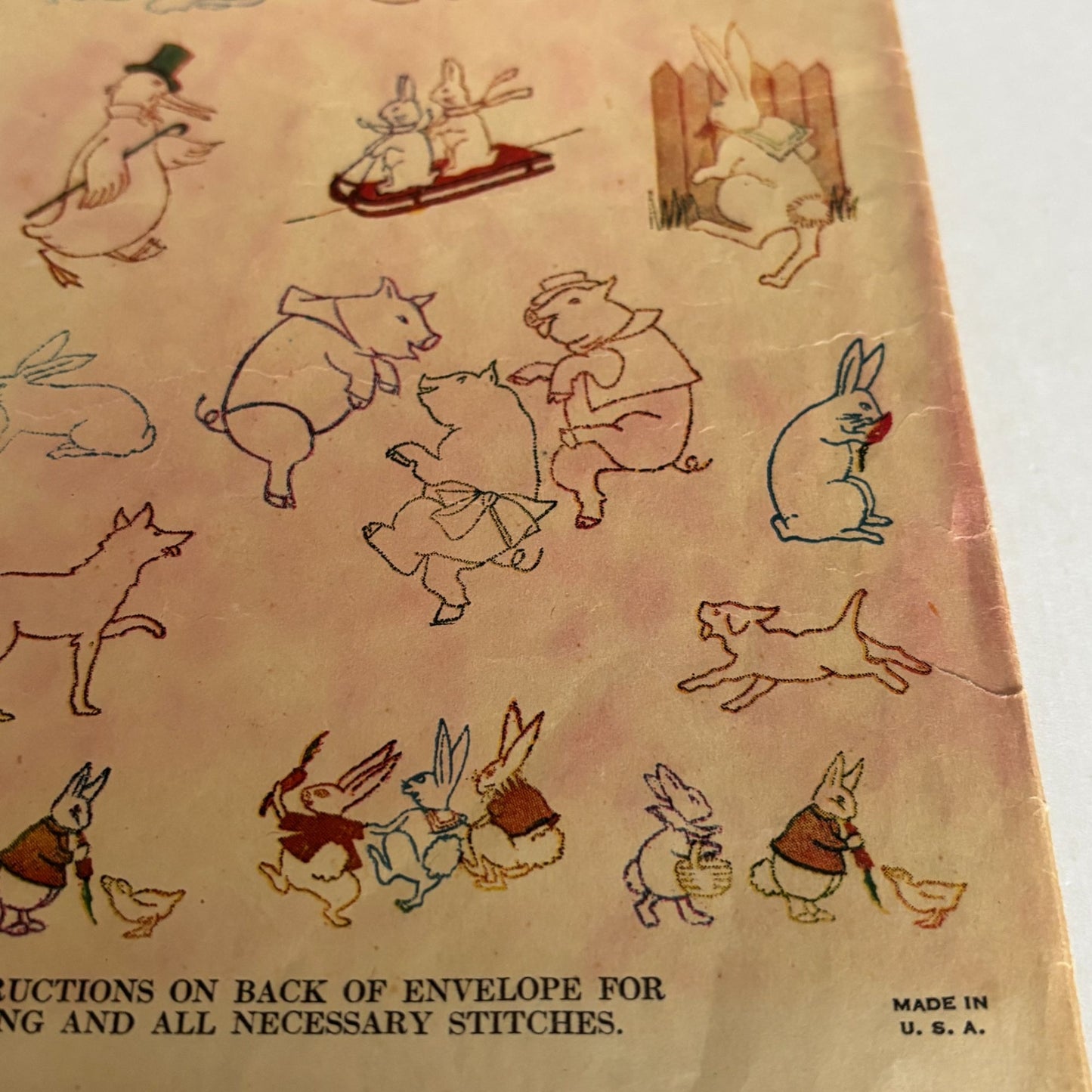Simplicity Pattern 1679 Vintage Embroidery Animal Motifs Transfer Rabbit Duck Fox