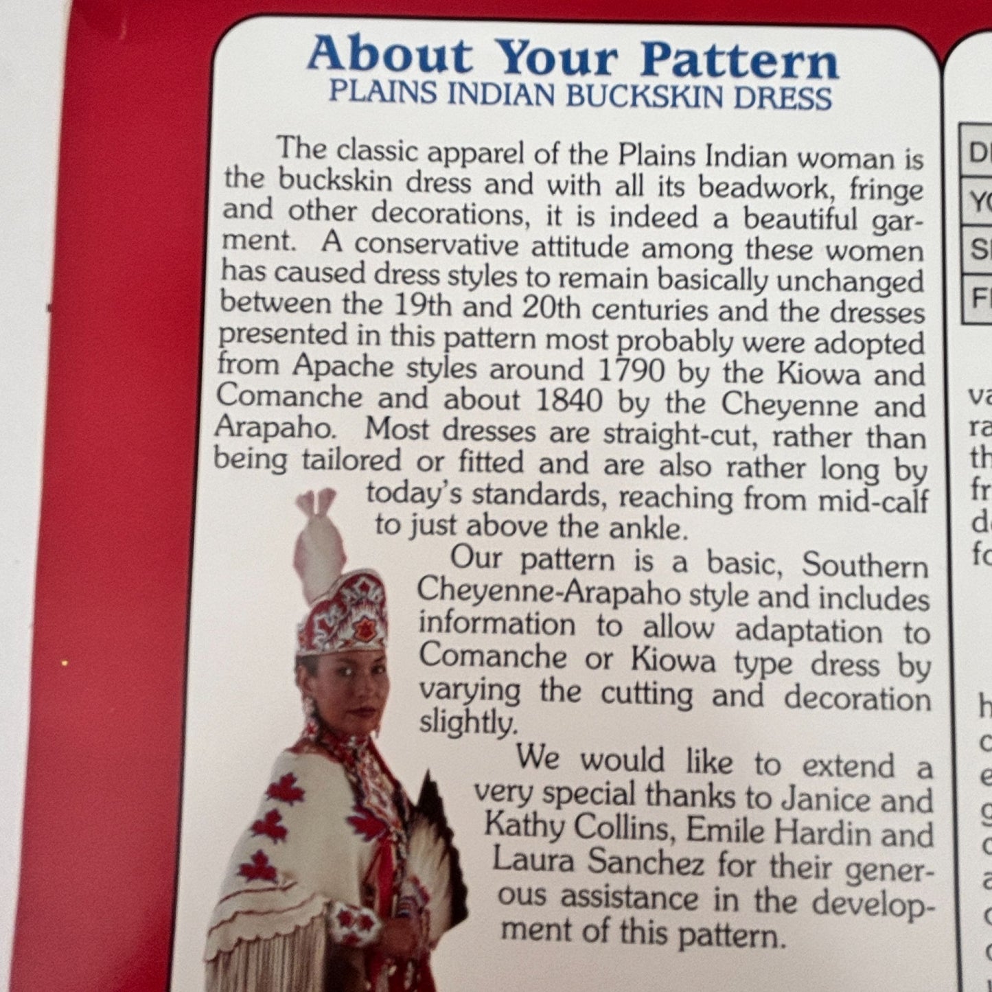 Missouri River Sewing Pattern Plains Indian Buckskin Dress Native Regalia Costume 6-20 Uncut