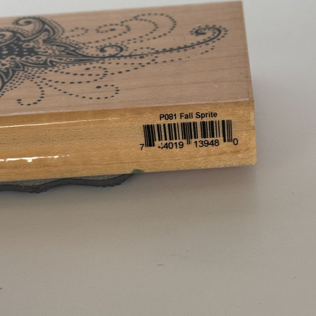 Stampendous Rubber Stamp Fall Sprite Acorn Flourish Swirls Elegant Fairy Card Making