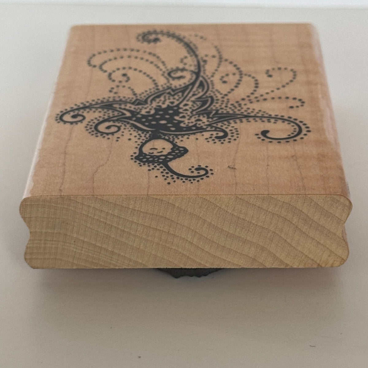 Stampendous Rubber Stamp Fall Sprite Acorn Flourish Swirls Elegant Fairy Card Making