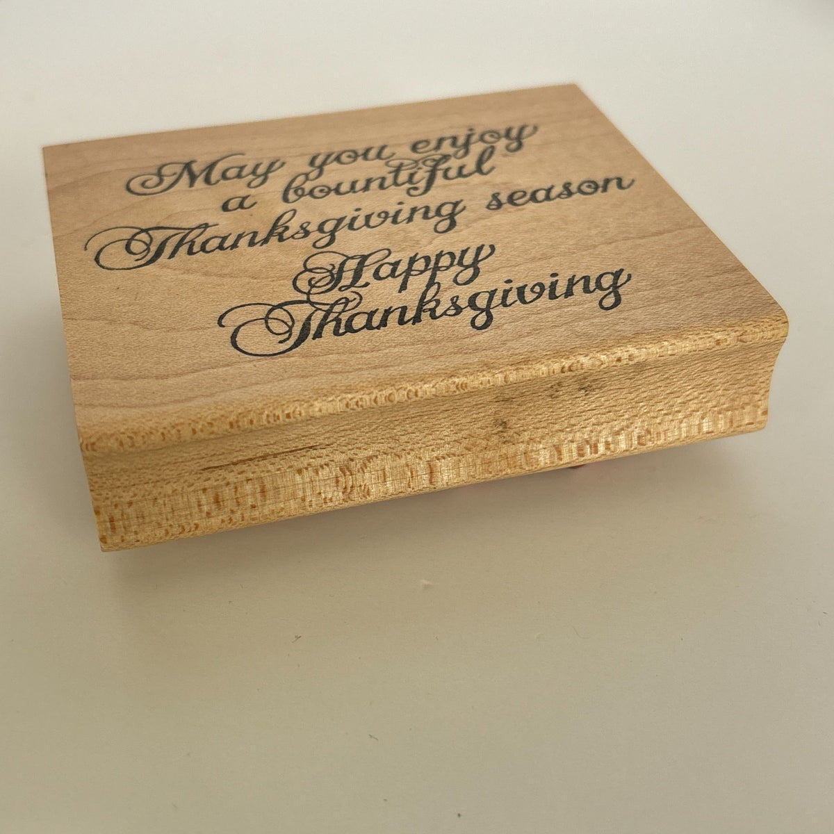Northwoods Rubber Stamp Happy Thanksgiving Bountiful Season Sentiment Fall Card Making Family Wood Mounted