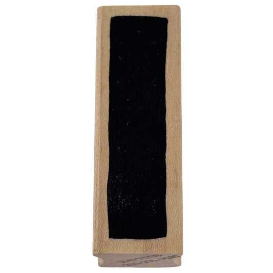 Impress Rubber Stamp Rectangle Shape Thick Line Single Stripe Grunge Border 2 Inch Vertical