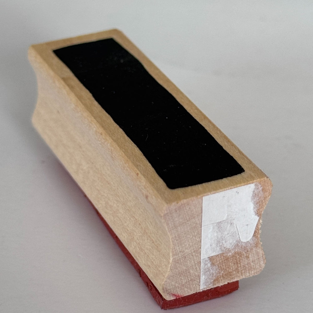 Impress Rubber Stamp Rectangle Shape Thick Line Single Stripe Grunge Border 2 Inch Vertical
